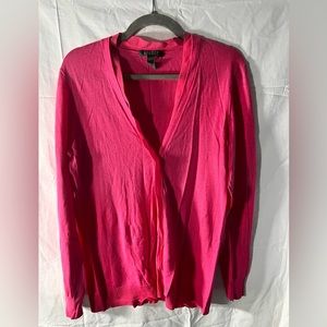 Linen lightweight cardigan in hot pink by Lauren Ralph Lauren